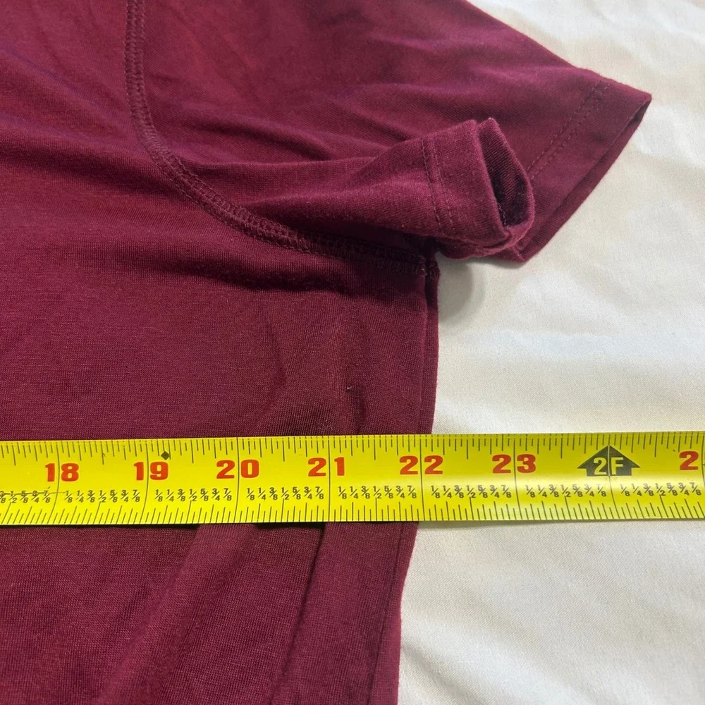 Old Navy Active Go-Dry Twist Front Workout Top Burgundy Maroon XL Short Sleeve